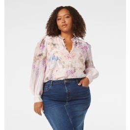 Buy Warrantina Floral Emma Curve Trimmed Blouse Online