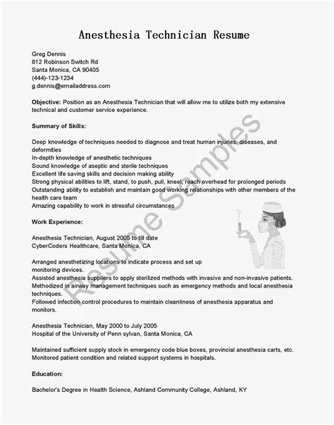 Resume Samples: Anesthesia Technician Resume Sample
