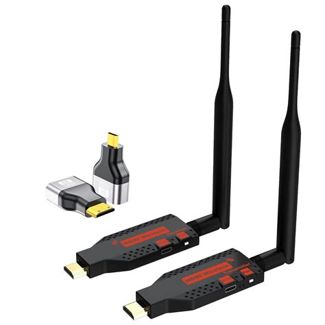 Wireless HDMI Transmitter and 2 Receiver, 2.4/5.8GHz, 50M,165FT Plug ...