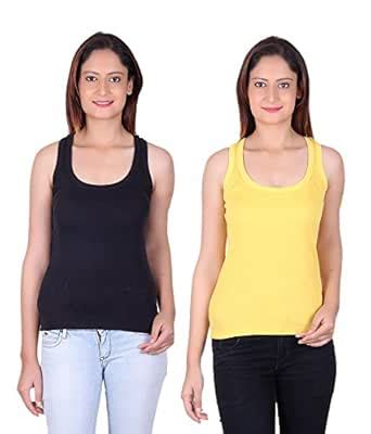 White Moon Vests & Camisoles - Pack of 2 Multicolour : Amazon.in: Fashion