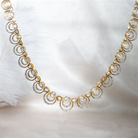 Rococo Diamond Polki Necklace | 14k Gold Heritage Jewellery – Polki ...