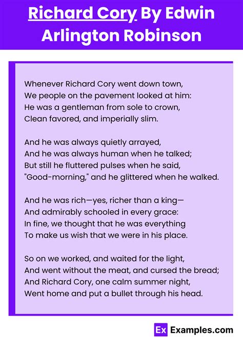 Richard Cory Poem by Edwin Arlington Robinson to Download