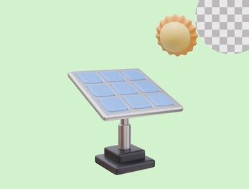 3d render icon solar panel sun energy power ecology nature care ...