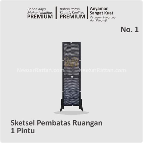 Jual Sketsel 1 Pintu. Pembatas Penyekat Partisi Ruangan Rotan No 22 ...