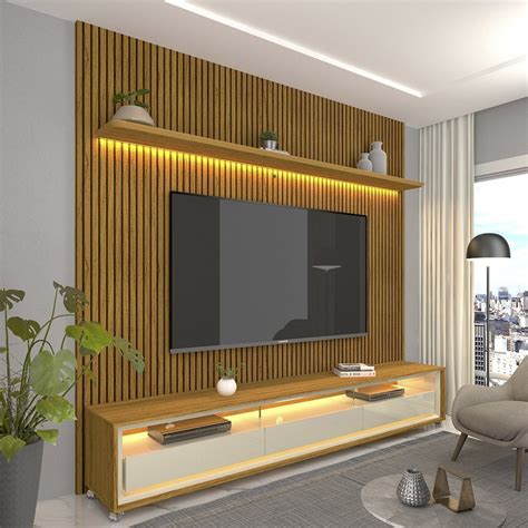 Rack Com Painel Para Tv Até 75 Polegadas Com Led Com Jhwt | MercadoLivre