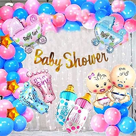 GROOVY DUDZ Baby Shower Combo Decorations Set-49Pcs Baby Shower Balloon ...