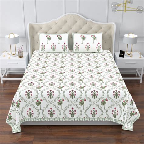 Super King Size 108×108 Inch Jaipuri Cotton Screen Printed Bedsheets ...