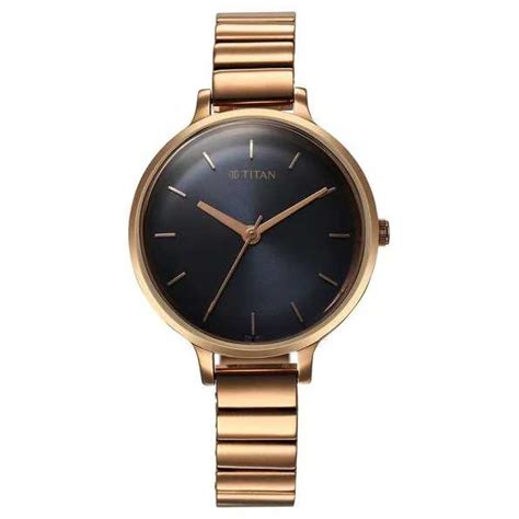 Titan Secluded Quartz Analog Blue Dial Metal Strap Watch For Women 2709wm01