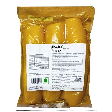 Umai Takuan Pickled Radish 1Kg - Delicious & Crisp