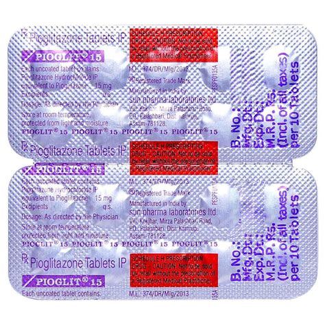 Pioglit 15 Tablet 10's Price, Uses, Side Effects, Composition - Apollo ...