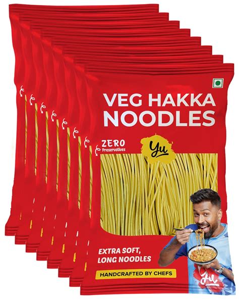 Yu Foodlabs Veg Hakka Noodles - Preservative Free- Extra Long & Extra ...