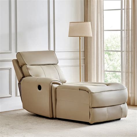 Buy Stockholm Half Leather 1-Seater Push Back Left Lounge Recliner ...