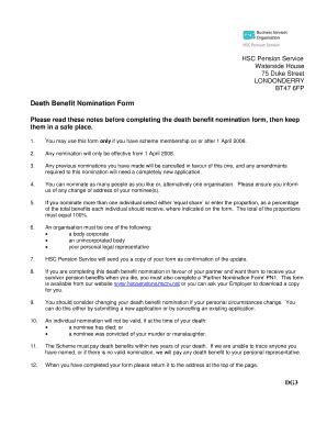 Death Benefit Nomination Form DG3 - Fill Out, Sign & Share Online ...
