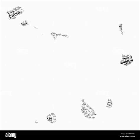 Cabo Verde Text Style Regions. Country region names word clouds in ...