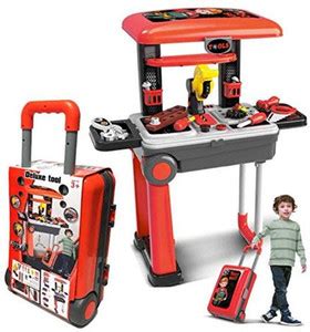 Tiny Tales Children's Play Twist Trolley Case Workbench 2 in 1 tool ...