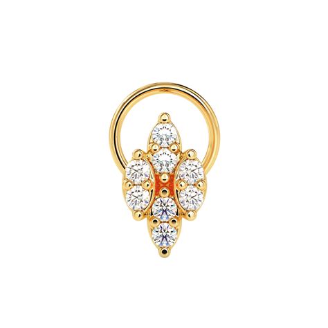 MoonRoot Round Diamond Nose Pin – Espira Gems