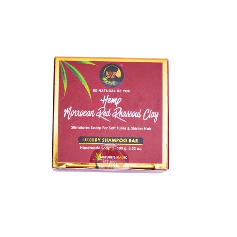 Indus Hemp Moroccan Red Rhassoul Clay Shampoo Bar-Fuller, Shinier Hair ...