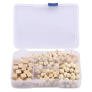 Push Pins, Nautral Wooden Pushpin Map Push Pins Thumb Tacks for Map ...