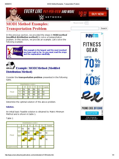 Image result for Modi Method Transportation Problem PDF