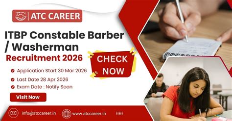 ITBP Constable Barber / Washerman Recruitment 2026 | ATC Career
