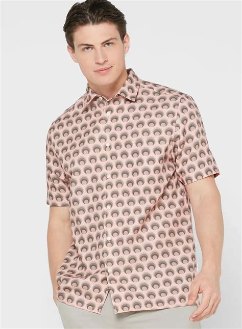 Ted Baker Retro Spot Print Regular Fit Shirt for Men | Best Price KSA