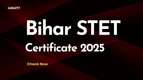 Bihar BSEB STET Certificate 2025 Out, Check Details Here