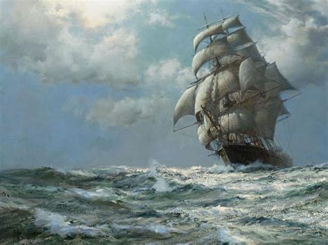 paintings ocean ships artwork sail ship montague dawson 1920x1080 | Arte de barcos, Pinturas de ...