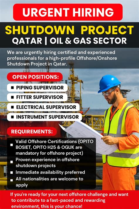 Urgent-Hiring-Shutdown-Project-Qatar-Oil-Gas-Jobs - GULF TODAY JOBS