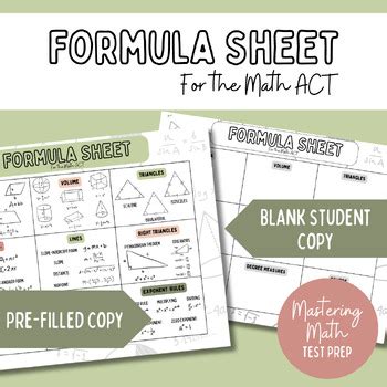 Image result for Act Math Formula Sheet