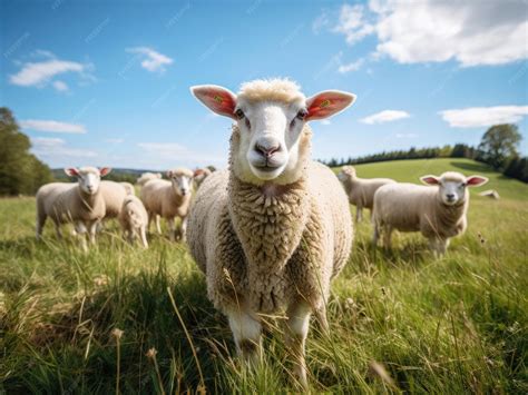 Premium AI Image | Sheep in a pasture