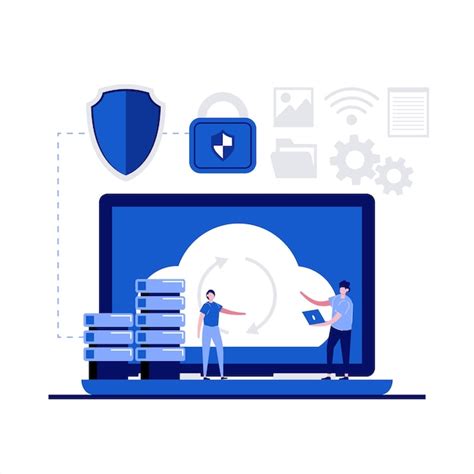Cloud backup service backup solution concept with character. | Premium ...