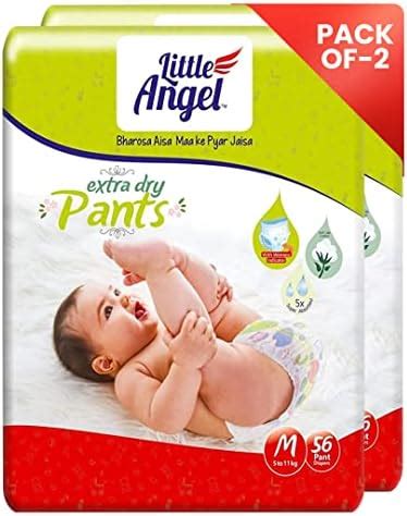 Buy Little Angel Extra Dry Baby Pants Diaper, Medium (M) Size, 112 ...