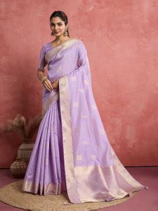 Buy Meena Bazaar Woven Bollywood Art Silk Purple Sarees Online @ Best ...