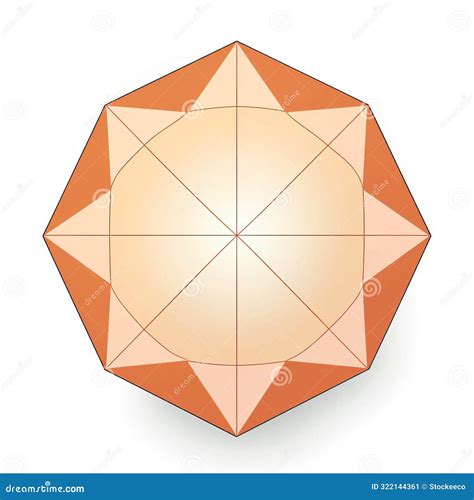 Basic Flat Curvilinear Nonagon Shape on White Background Image Stock ...