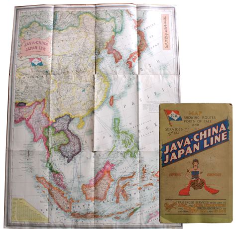 JCJL Map Showing Routes, Ports of Call and Services of the Java-China-Japan Line . . . [Cover ...