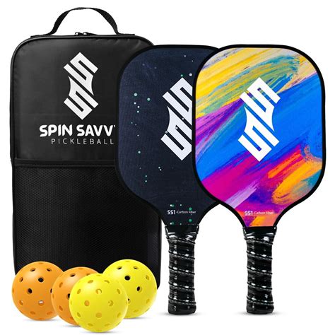 Buy Spin Savvy T300 Carbon Fiber Pickleball Paddles Set of 2, USA ...