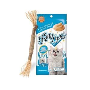 Combo of Kitty Licks Tuna & Seafood Flavor Creamy Lickable Cat Treats ...
