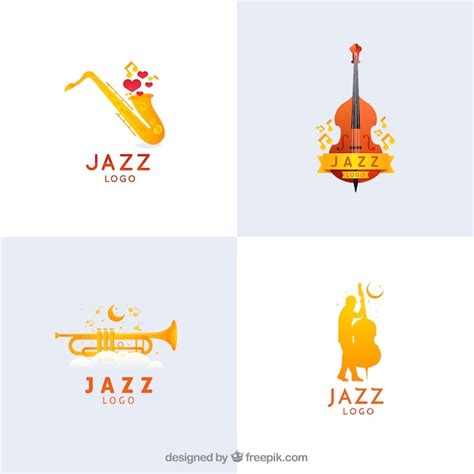 Jazz-logo's collectie in gradiëntstijl | Gratis Vector