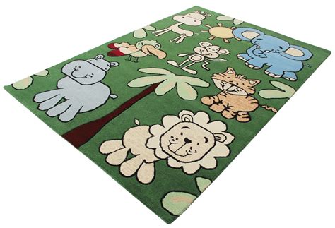 Hand Tufted Safari Animals Kids Rug - Educational Zoo Learning – Tufts ...