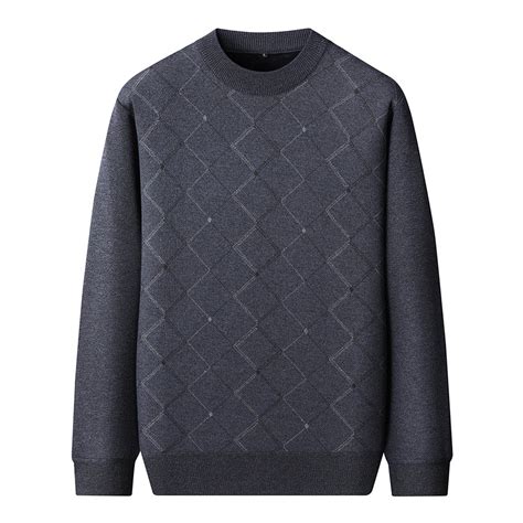 uikmnh Men's Autumn and Winter Casual Knitted Pullover with Bottom ...