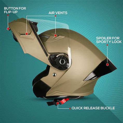 Steelbird SBA-20 7Wings ISI Certified Flip-Up Helmet with Black Spoiler ...