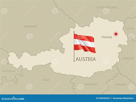Silhouette of Austria Country Map Stock Vector - Illustration of contour, element: 209445631