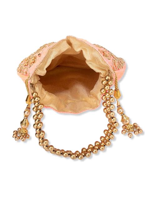 Shine On Studded Stone Potli Bag - Peach – Peora