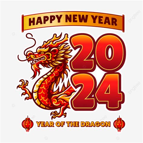 Feliz Ano Novo Chinês 2024 Dragão Vetor PNG , Ano Novo Chinês, Ano Novo ...