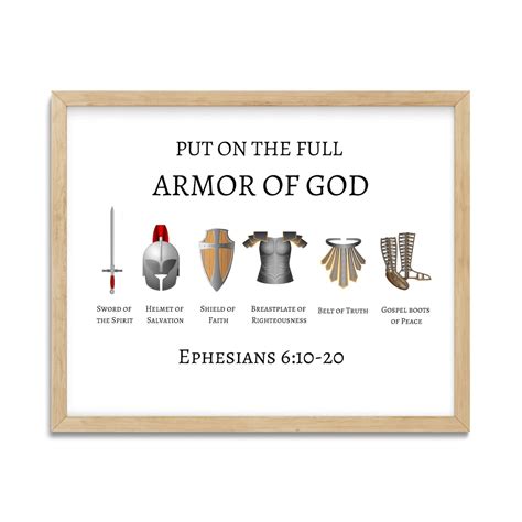 Ephesians 6:10-20 put on the Whole Armor of God That You - Etsy