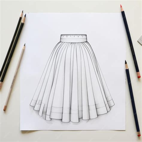 Graphic Pencil Drawing Of Skirt And Pencils Traditional Techniques ...