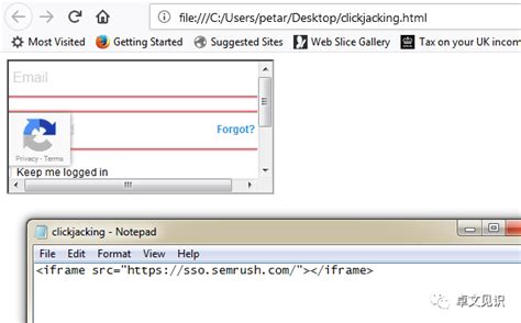 Clickjacking Example 的图像结果