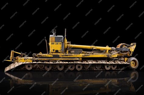 Premium Photo | Industrial Grader with Blade Down Road grader heavy earth moving dirty heavy machine