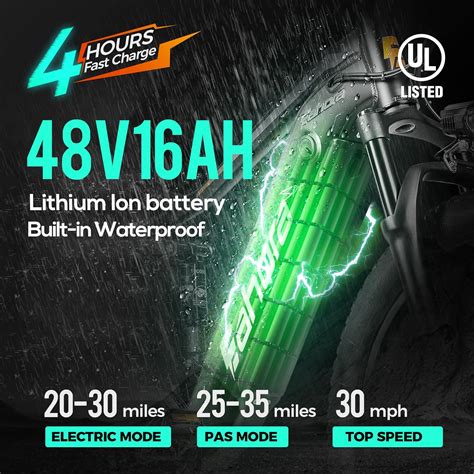 Buy eahora XC300 30Mph Electric Mountain Bike BAFANG 750W Motor 16AH ...