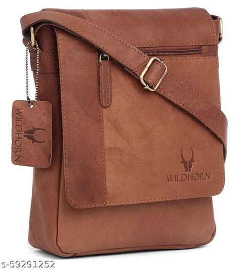 fcity.in - Wildhorn Tan Vintage Leather 85 Inch Sling Messenger Bag For ...